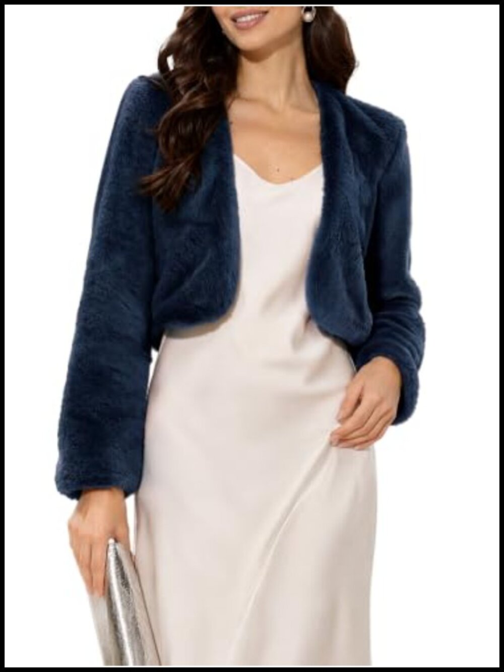 Faux Fur Cropped Bolero Shrug Jacket Wedding Gown Formal